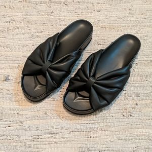 Black slide sandals
